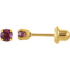 14K Yellow Imitation Mozambique Garnet Inverness® Piercing Earrings