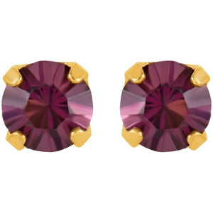 24K Gold-Plated Stainless Steel Imitation Blue Sapphire Earrings