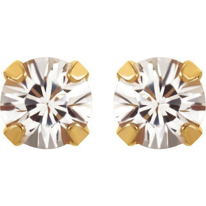 24K Gold-Plated Stainless Steel Imitation Blue Sapphire Earrings