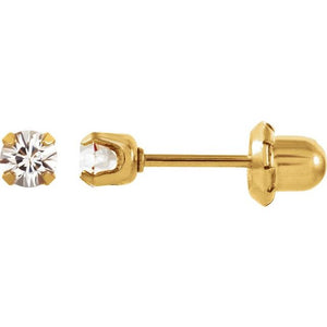24K Gold-Plated Stainless Steel Imitation Blue Sapphire Earrings