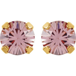 24K Gold-Plated Stainless Steel Imitation Blue Sapphire Earrings