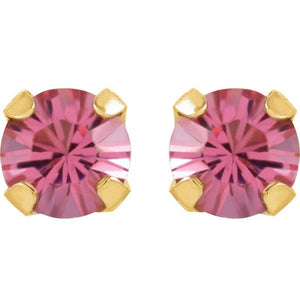 24K Gold-Plated Stainless Steel Imitation Blue Sapphire Earrings