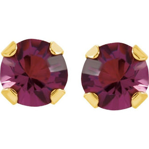 24K Gold-Plated Stainless Steel Imitation Blue Sapphire Earrings