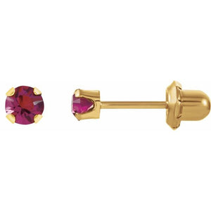 24K Gold-Plated Stainless Steel Imitation Blue Sapphire Earrings