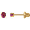 14K Yellow Imitation Mozambique Garnet Inverness® Piercing Earrings