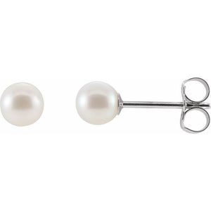 Cultured White Freshwater Pearl Earrings