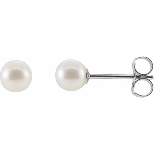 Cultured White Freshwater Pearl Earrings