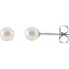 14K White Gold Cultured White Freshwater Pearl Earrings