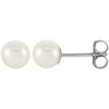 14K White Gold Cultured Freshwater Pearl Earrings - Timeless Elegance