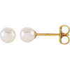 14K White Cultured White Freshwater Pearl Earrings