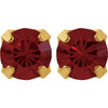 14K Yellow Imitation Mozambique Garnet Inverness® Piercing Earrings