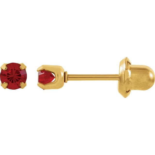 14K Yellow Imitation Mozambique Garnet Inverness® Piercing Earrings