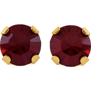 24K Gold-Plated Stainless Steel Imitation Blue Sapphire Earrings