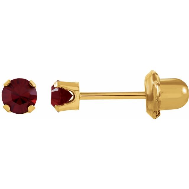 14K Yellow Imitation Mozambique Garnet Inverness® Piercing Earrings