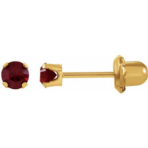 24K Gold-Plated Stainless Steel Imitation Blue Sapphire Earrings