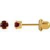 14K Yellow Imitation Mozambique Garnet Inverness® Piercing Earrings