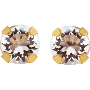 24K Gold-Plated Stainless Steel Imitation Blue Sapphire Earrings
