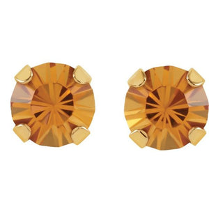 24K Gold-Plated Stainless Steel Imitation Blue Sapphire Earrings