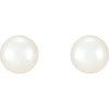 Sterling Silver 4-4.5 mm Cultured White Freshwater Pearl Earrings