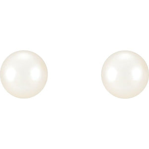 Sterling Silver 9.5-10 mm Cultured White Freshwater Pearl Earrings