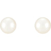 Sterling Silver 4-4.5 mm Cultured White Freshwater Pearl Earrings