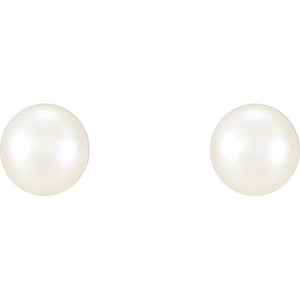 Sterling Silver 9.5-10 mm Cultured White Freshwater Pearl Earrings