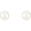 Sterling Silver 4-4.5 mm Cultured White Freshwater Pearl Earrings