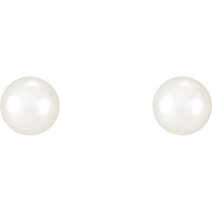 Sterling Silver 9.5-10 mm Cultured White Freshwater Pearl Earrings