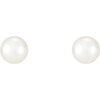 Sterling Silver 4-4.5 mm Cultured White Freshwater Pearl Earrings