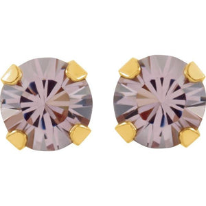 24K Gold-Plated Stainless Steel Imitation Blue Sapphire Earrings