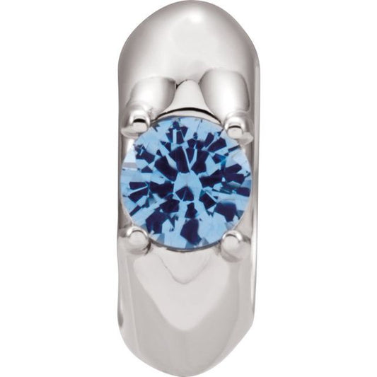 Imitation Mozambique Garnet Round Spacer Charm Pendant in 14K Gold