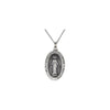 Sterling Silver 23x16 mm Oval Miraculous Medal Pendant Necklace