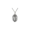 Sterling Silver 23x16 mm Oval Miraculous Medal Pendant Necklace