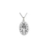 Sterling Silver 23x16 mm Oval Miraculous Medal Pendant Necklace