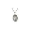 Sterling Silver 19x14 mm Oval St. Christopher Pendant Necklace