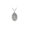 Sterling Silver 19x14 mm Oval St. Christopher Pendant Necklace