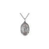 Sterling Silver 19x14  mm Oval St. Christopher 18