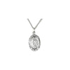 Sterling Silver 19x14 mm Oval St. Christopher Pendant Necklace