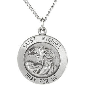 Sterling Silver 25  mm St. Michael Medal