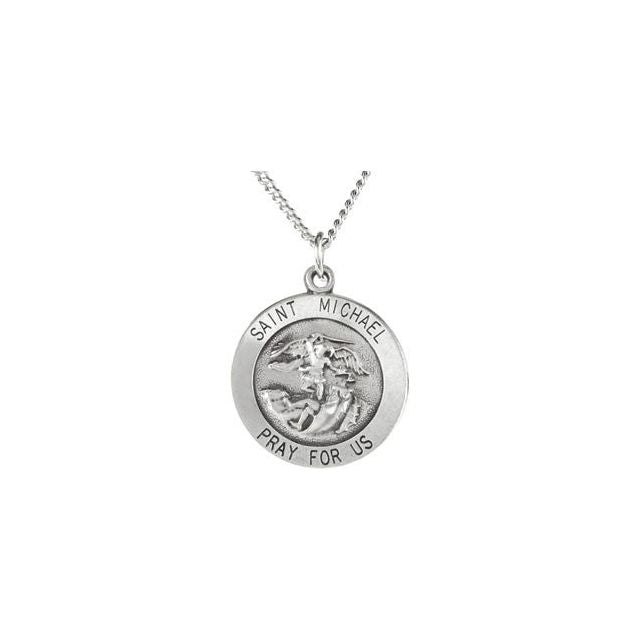 Sterling Silver 25  mm St. Michael Medal