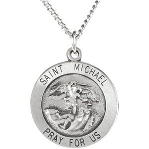 Sterling Silver 25 mm St. Michael Protection Medal - Faithful Elegance