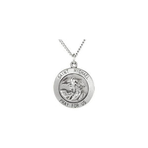 Sterling Silver 25 mm St. Michael Protection Medal - Faithful Elegance
