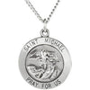 Sterling Silver 25 mm St. Michael Pendant - Intricate Spiritual Design