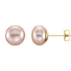 14K Yellow 5-6 mm Cultured White Freshwater Pearl Earrings