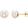 14K Yellow 5-6 mm Cultured White Freshwater Pearl Earrings