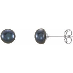 14K Gold Freshwater White Cultured Pearl Earrings