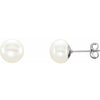 14K Yellow 5-6 mm Cultured White Freshwater Pearl Earrings