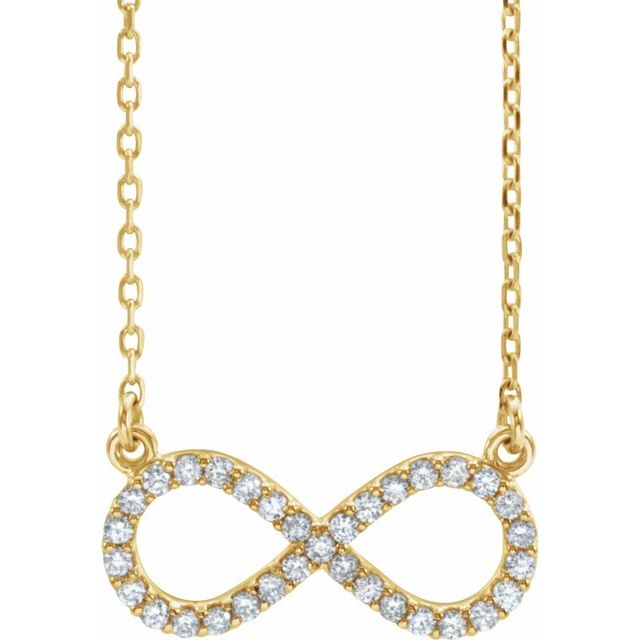 14K White 1/6 CTW Natural Diamond Infinity 17" Necklace