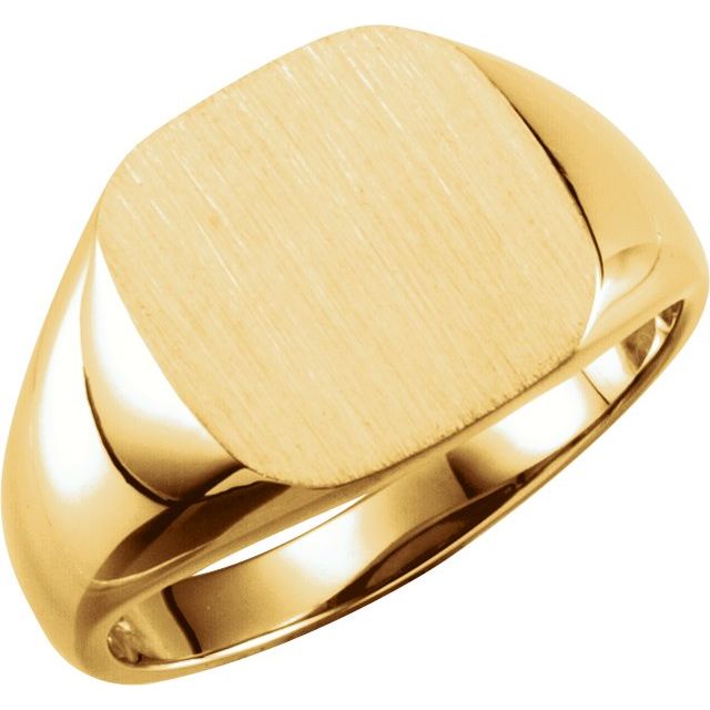 14K Gold, 18K Gold & Platinum Signet Ring - Options Available