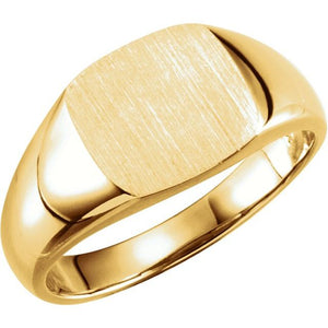 14K Gold, 18K Gold & Platinum Signet Ring - Options Available